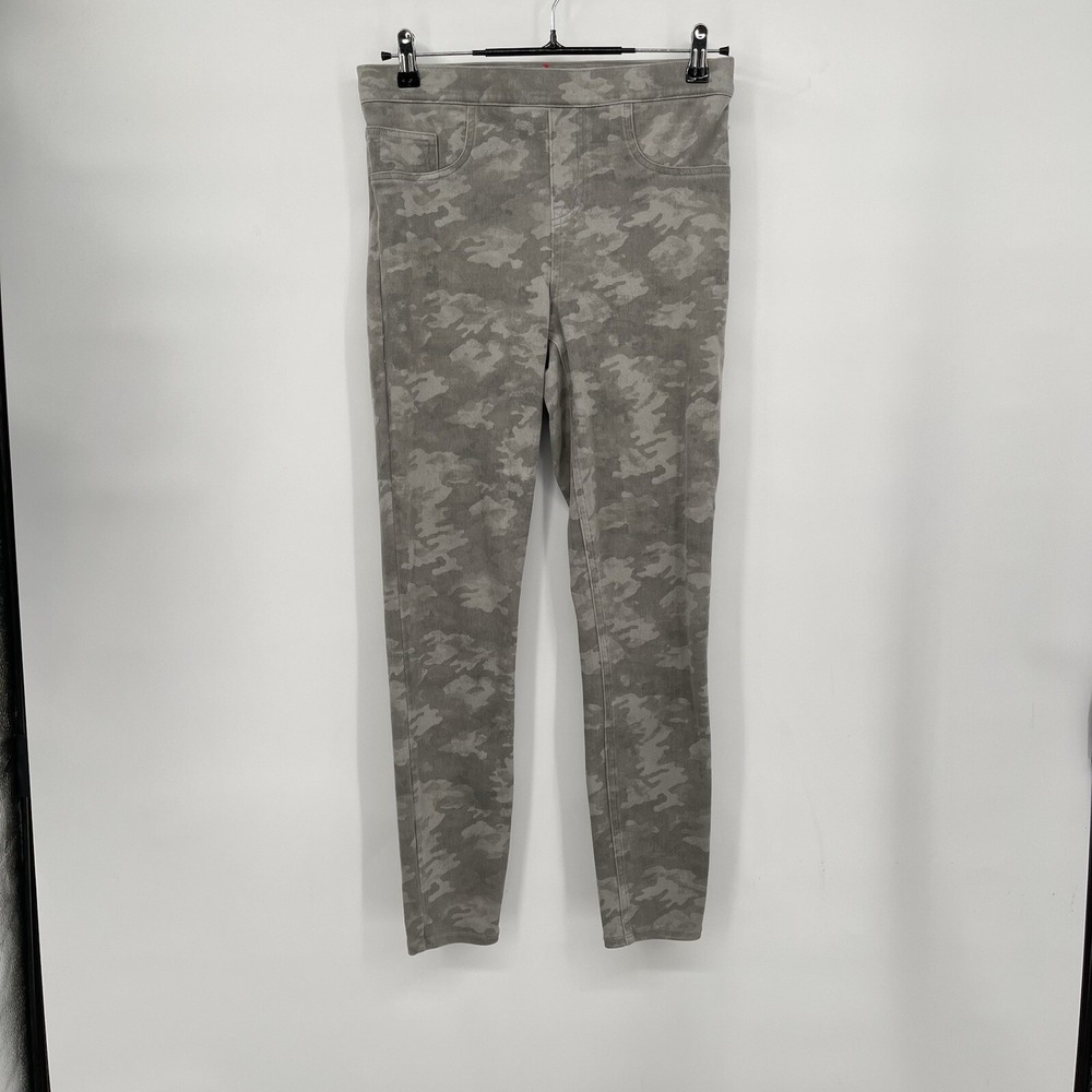 Spanx Womens Grey Camo Ankle Denim Leggings High Rise Slimming Jeggings Size M